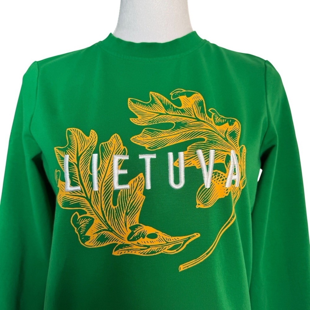 Audimas Lietuva Lithuania National Collection Green Crewneck Sweatshirt Size XS - Picture 2 of 15